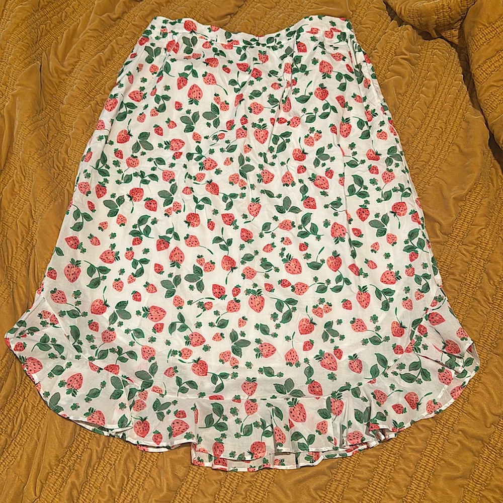 JCREW NWT Strawberry fields Women’s Skirt with Ruffle detail and Pockets Size L